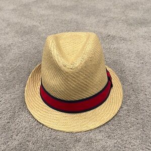 Stylish Straw Fedora with Red Band